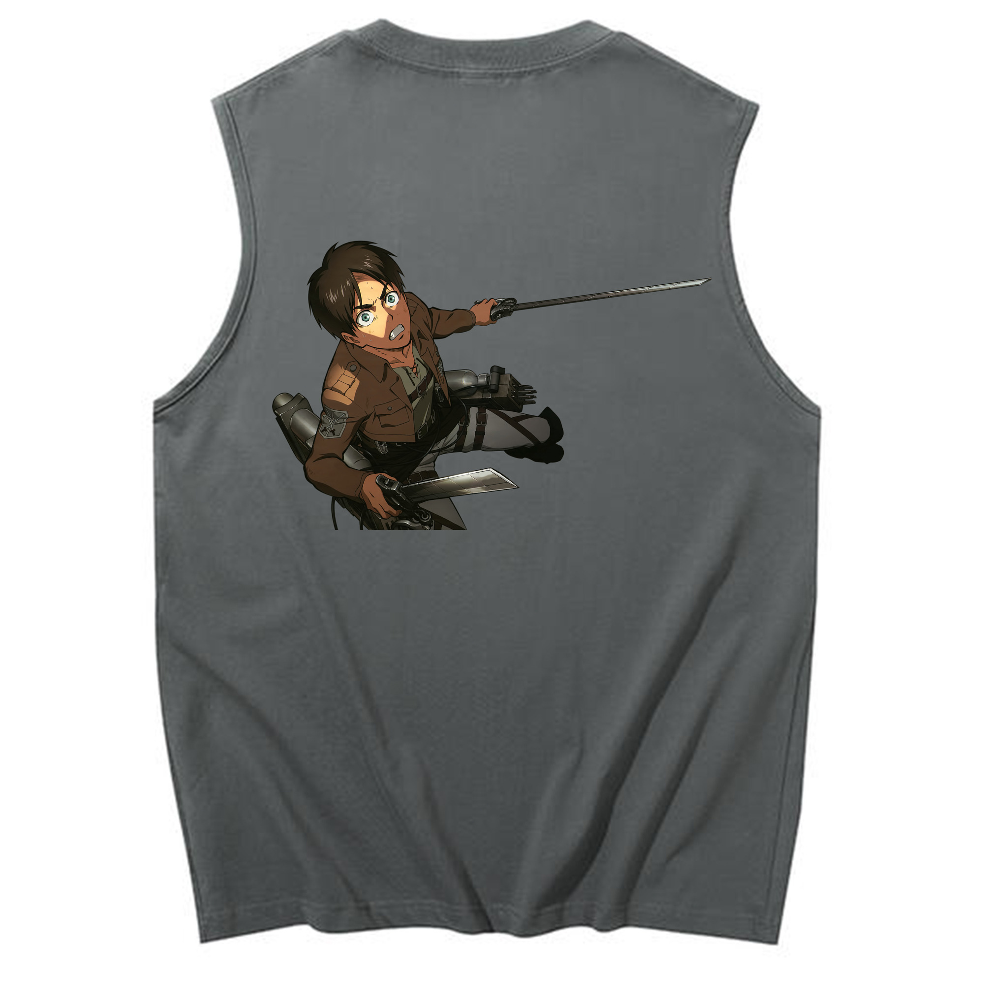 （画像用） 進撃の巨人 エレン･イェーガー Attack on Titan Eren Jäger コットン100％タンクトップ（背面プリント）